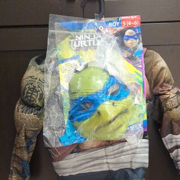 Kids Leonardo Ninja Turtle Costume with Mask - Size 4-6 NWT - Picture 1 of 5